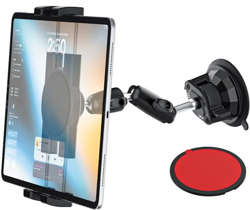 Phichy Soporte de metal para tablet de coche para iPad de 4,7 a 13 pulgadas, giratorio 360°, para coche, camión, salpicadero, ventosa, soporte para tableta de coche, para iPad Pro/Air/Mini, Galaxy