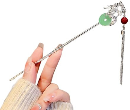 Hooaat Drachenförmige Haarnadel Elegante Quaste Haarnadel Chinesische Anhänger Haarnadel Haarnadel Rutschfeste Essstäbchen Drachen Haarnadel für Haardesign