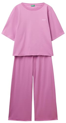 United Colors of Benetton Pig(Maglia+Pant) 35VB3P03P Set di Pigiama, Rosa, S Donna