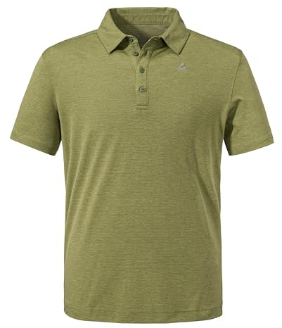Schöffel Herren CIRC Polo Shirt Tauron M, kreislauffähiges Wandershirt, schnell trocknendes, leichtes Poloshirt mit Fast 100% Recyclingfähigkeit, solid Olive, 48