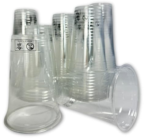 Vitavalley 50 transparente Party-Cups (473ml) - wiederverwendbare & robuste Plastikbecher - ideal für Deine Feier