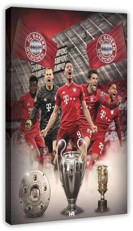 Poster auf Leinwand, Motiv: FC Bayern München Fußballmannschaft, Schlafzimmer, Dekoration, Landschaft, Büro, Raumdekoration, Geschenk, 40 x 60 cm