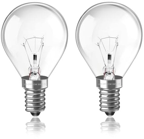 2 Pack Wax Warmer Bulbs, Dimmable Scentsy Light Bulbs for Warmers, 2700K Warm White, G45 E14 Small Edison Screw Bulb Replacement Bulb for Wax Melt Burner, Oven Lamp -1.77 * 3.0in/E14 Base