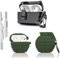 LEWOTE 3 in 1, compatibile con Apple Airpods Pro (2nd/1st Generation), custodia protettiva e divertente con kit di pulizia portachiavi (Grenade Amy Green)