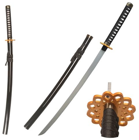 Claymeur 102 cm Kunststoff Schwarz Katana Anime Atomic Samurai Schwert für Cosplay, Kostüm Zubehör Requisiten