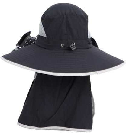ZAICOLER Hut mit Eingebautem Ventilator, Ventilatorhut aus ABS und Polyesterfaser, Hut mit Ventilator mit 2 Ventilatoren Zum Angeln Im Freien (BLACK)
