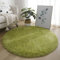 Generisch Teppich Rund Wohnzimmerm, Hochflor Flauschig Modernes Weicher Teppich für Schlafzimmer Oder Kinderzimmer, Shaggy Bettvorleger Indoor Outdoor Carpet, rutschfest Matte,Grün,50cm