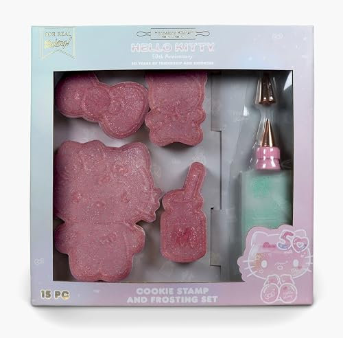 Handstand Kitchen Hello Kitty Keks-Backset zum 50. Jahrestag mit Keksstempeln und Zuckergussbeutel