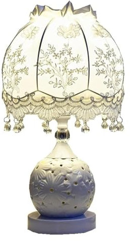 Lampada da tavolo multifunzionale Lampada moderna semplice a doppio interruttore in ceramica Luci LED per camera da letto,