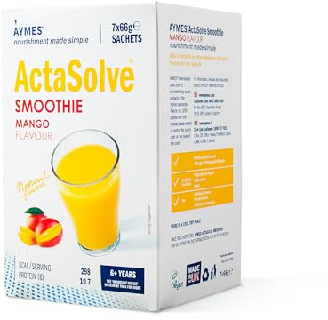 AYMES ActaSolve Smoothie - Mango - 42 Servings | Vegan-Friendly Nutritional Powder, Fruit Smoothie Style, Suitable Ages 3+, Gluten Free