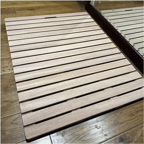 HGOuhK Badematte aus Holz Holz-Duschbadematte, Lamellenspleißung, rutschfeste Duschwanne, Abflussbrett, Küchenbodenmatte, individuelle Größe für Badezimmer, Dusche(40x40cm)