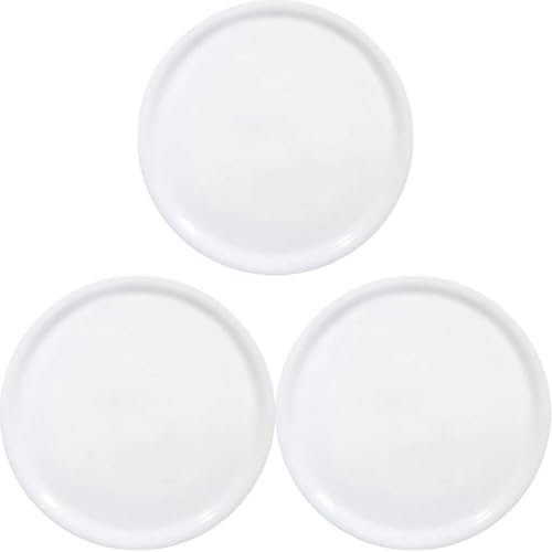 HENDI Assiette à pizza ronde, porcelaine, motif: unicolore, conviennent pour la lave-vaisselle et les fours à micro-ondes, ⌀280 mm, blanc (Lot de 3)