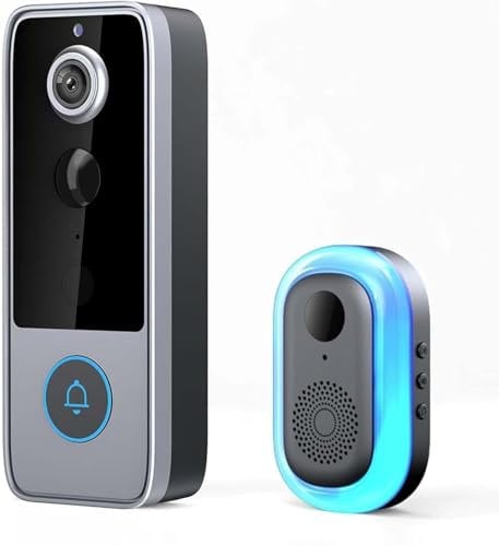 JCDZDHK Smart WiFi Doorbell & Security Cam in One, Live View and Two-Way Audio, Motion Alerts, Auto Snapshots and Local Recordings,B
