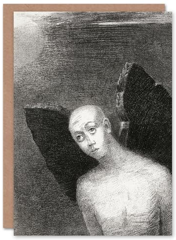 Artery8 Odilon Redon Art Card Fallen Angel Spreads Black Wings