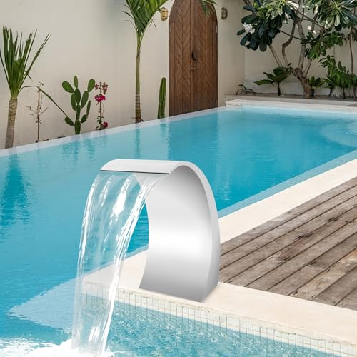 GramStudio Wasserfall Spillway Pool-Wasserfälle,Edelstahl Pool Brunnen 30cm Teich Wasserfall Kaskade für Gartenteiche, Hofteiche oder Swimmingpools