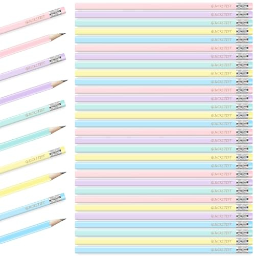 Sophisticate Glücksstift Bleistifte mit Radiergummi - Du Schaffst Das Holzbleistifte Set HB Bleistift mit 30 Grußkarten - Personalisierte Bleistifte Schreibwaren für Lehrer Kollegen Männer Frauen