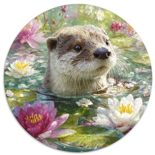 Niedlicher Otter 1000pcs (67.5x67.5cm) Puzzle, Lernspiel Impossible Leuchtende Seerose Herausforderungsspielzeug Für Erwachsene Teenager