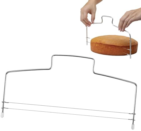 CERCTLA Tortenschneider, Professioneller Tortenbodenschneider 32 cm, Verstellbarer Doppellagiger Schneiddraht Tortenschneider, Einfach anwendbarer Kuchenschneider für gleichmäßige Tortenschichten