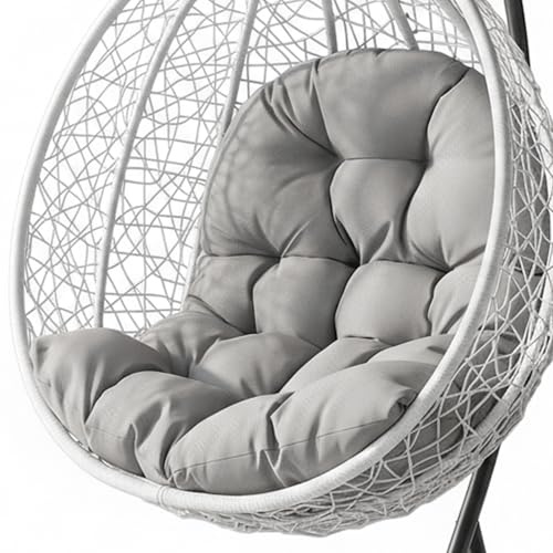 Wilafury Sostituzione Cuscino Egg Chair - Cuscino Sospeso Resistente all'Acqua con Imbottitura Spessa per Patio, Balcone, Dondoli da Giardino, Grigio Chiaro