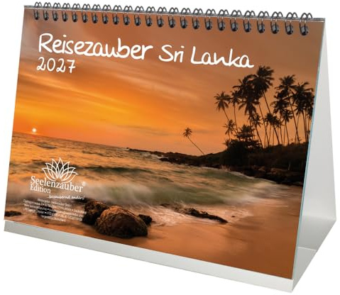 Reisezauber Sri Lanka DIN A5 Tischkalender für 2027 Colombo Stadt Land Urlaub Strand - Seelenzauber