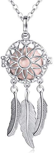 EUDORA Harmony Ball Collier Bola de Grossesse Attrape de rêves pour Femmes Enceinte avec Collier Musique Bell Pendentif Future Mère bébé Cadeau Original, 76cm +114cm