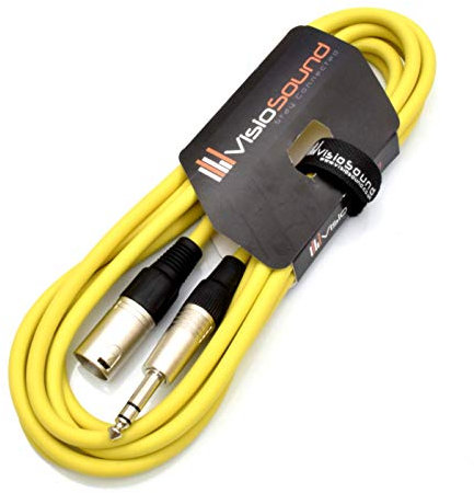 VisioSound Male XLR to 6.35mm Stereo TRS Jack Lead/Balanced Signal/Audio Speaker Cable