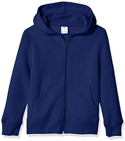 Amazon Essentials Felpe con Cappuccio Foderate in Pile con Cerniera Bambini e ragazzi, Blu Marino, 11-12 anni