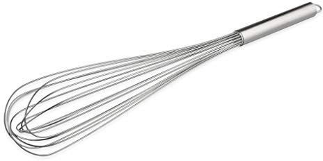 Thermohauser 5000245125 Fouet en acier inoxydable 55 cm de long avec poignée en métal et crochet de suspension 16 boucles en acier inoxydable