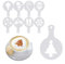 8PCS Weihnachten Kaffee Dekoration Schablonenset: Kuchendekoschablonen Set Kuchen Blumenspray Schablonen für DIY Zuckerpulver Sieb Gebäck Spray Backwerkzeuge
