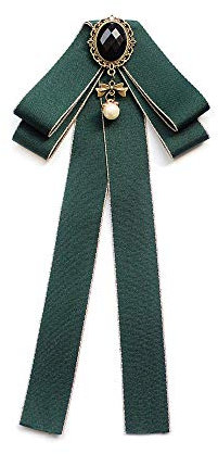 CHENGZI Damen-Brosche mit Fliege, verstellbar, Vintage-Stil, vorgebunden, für Hochzeit, Party, Zubehör, Einheitsgröße, Stoff, grün