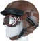 Retro Leather Motorcycle Half Helmet for Men and Women, Vintage Pilot Style Adult Open-Face Helmet for Bike, Cruiser, Chopper, Moped, Scooter, Motorbike - DOT Certified Brown