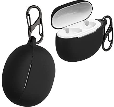kwmobile Case Compatible with Oppo Enco Air/Enco Air W32 Case - Silicone Cover Holder for Earbuds - Black