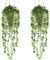 Nisoger Fake Hanging Plant with Woven Basket, 2 Pack Artificial Hanging Plants, Faux Vines Eucalyptus Leaf Hanging Pot Plant for Wall Home Room Indoor Outdoor Bedroom Bathroom Office Decor