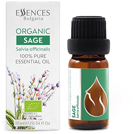 Essences Bulgaria Bio-Salbei Ätherisches Öl 10ml | Salvia officinalis | 100% Naturrein | Unverdünnt | BIO-zertifiziert | Spitzenqualität aus Familienbetrieb | Ohne Gentechnik | Vegan