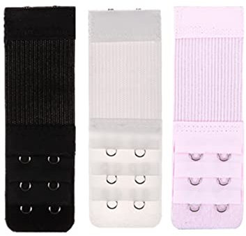 Cheeroyal 3 Pieces Bra Strap Extenders, 2 Hooks Women Bra Extensions Elastic Extender for Women Underwear-4 Colors (set 4)