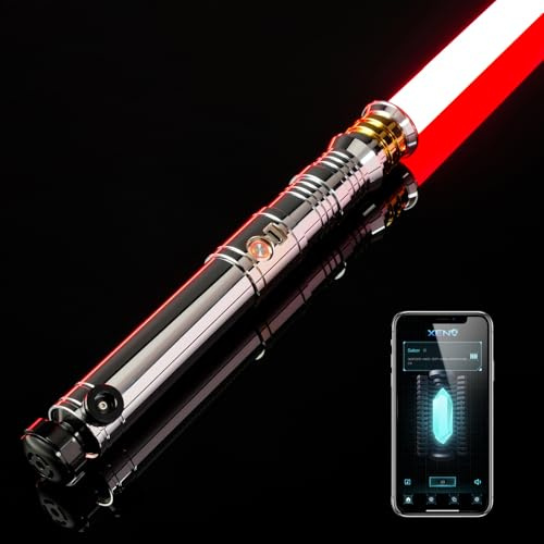 CUSTOM SABER Sensitive Smooth Swing Xenopixel 3.0 Light Saber, 34 Set Sound Fonts, Motion Control, Infinite Color Changing, Customized Function, Revan Light Saber for Adults