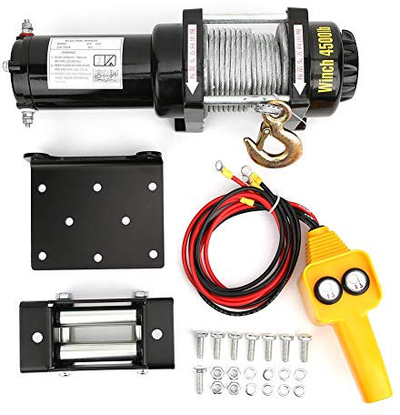 12V 4500lb Elektrische Winde Kit, Elektrische Seilwinde mit Hoher Tragfähigkeit und Drahtloser Handfernbedienung Mechanisches Zubehör für Elektrische Winden für Off-Road, Anhänger, Boot