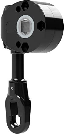 DIWARO.® | Schneckengetriebe für Markisen | 9:1 | Kunststofföse | 13,1mm Innenvierkant | RAL 9005 schwarz | A = 68,5 mm | Markisengetriebe