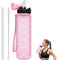 GOPPUS Bouteille d'eau de Sport 1 l/32 oz - Sans BPA - Anti-Fuite - Avec Paille, Marqueurs de Temps/Filtre - Convient pour le Vélo, l'extérieur