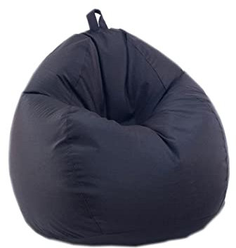 Highdi Sitzsack für Erwachsene Indoor Outdoor Sitzkissen Waschbarer Weicher Flauschiger Sofabettbezug Ohne Füllung Gartenkissen Bodenkissen für Wohnzimmer Gaming (Schwarz,110x120cm)