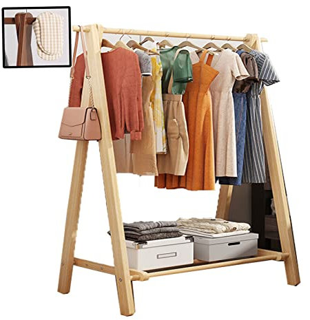 LUXIQO Wasche-trockengestell, Platzsparend Wäscheständer, Klappbar Kleiderständer Stabil Braucht Wenig Platz Langlebig Für Balkon Und Badewanne Geeignet (Wood Color 120cm/47in)