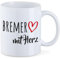 Huuraa Tasse Bremer mit Herz Geschenk 330ml Weiß Bremer Präsent