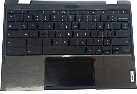 LTPRPTS Replacement Laptop Upper Case Palmrest Non-Backlit Keyboard Touchpad Assembly Part for Lenovo 300E Chromebook 2nd Gen AST 82CE 5CB0Z21541 Black