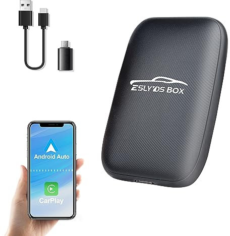 Upgrade ESLYYDS 3 In 1 Adattatore Wireless CarPlay&Android Auto, Cablate Originali, Supporta YouTube, Netflix, Bluetooth, Plug and Play,Connessione Rapida(Anno Modello: 2017-2024)