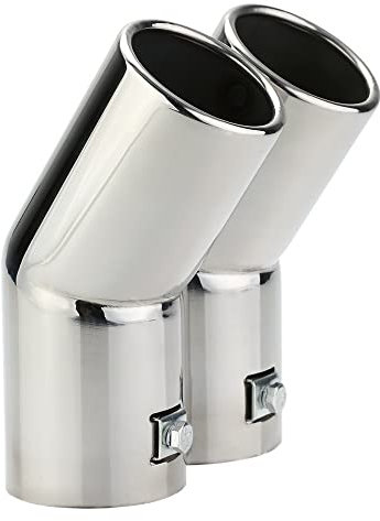 Auspuffblende Auto-Auspuff-Endrohr Doppelrohre Edelstahl-Auspuff-Endrohre Schalldämpfer-Spitzen for die passende Verwendung for VW Golf 4 Passende Verwendung for Bora Passende Verwendung for Jetta Aus
