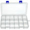 Craft Storage Boxes with Compartments,Qualsen Plastic Storage Boxes,Storage Box Organizer with Lids,Divider Jewellery Box for Beads Earring Tool Box for Fishing Small Accessories (18 Grids,White x 1)