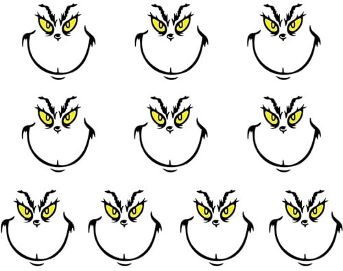 Weihnacht Gesicht Aufkleber, 10 Pcs Aufkleber für Weihnachtskugeln, Aufkleber Weihnachten, Fensterbilder Weihnachten, Weihnachten Wandaufkleber, DIY Aufkleber für Weihnachtsdeko