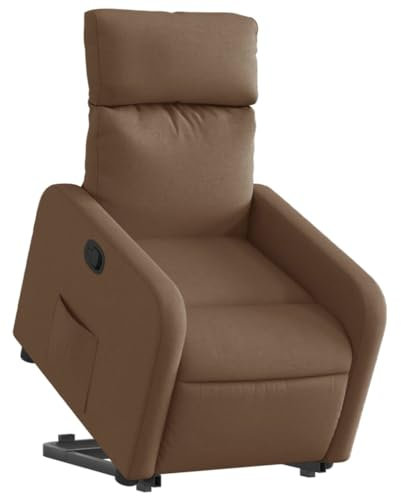 vidaXL Relaxsessel, Sessel mit Aufstehhilfe, Fernsehsessel mit Liegefunktion, Liegesessel Aufstehsessel für Wohnzimmer, Braun Stoff