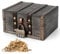 Mineup Vintage Holz Schatztruhe, Holz Aufbewahrung Schatzkiste mit Zahlenschloss, Schatzkiste Holz mit Schloss, Schatztruhe Kinder für Aufbewahrung Dekoration Kindergeburtstag(15 x10 x 7.7cm)
