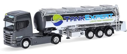Herpa LKW Modell Scania CR20 HD Lebensmittelchromtank-Sattelzug Tank Expert (Polen/Lipno), Miniatur im Maßstab 1:87, Sammlerstück, Made in Germany, Kunststoff